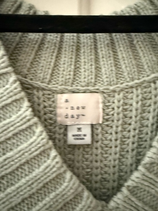 a new day Sage Green Ribbed V-Neck Sweater Vest - Picture 2 of 2